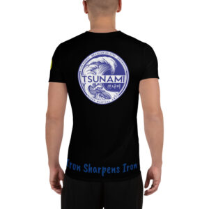 BJJ All-Over Print Men’s Athletic T-shirt (iron sharpens iron)