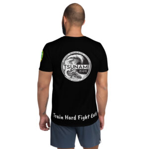 BJJ & TKD All-Over Print Athletic T-shirt (Train hard fight easy)